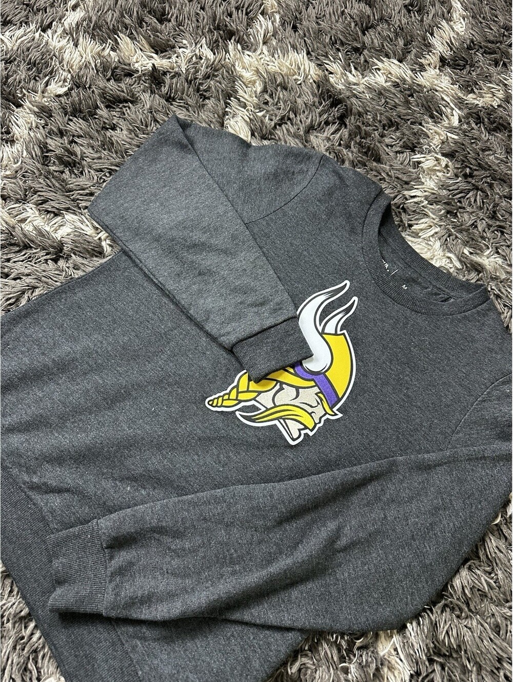 Antigua Minnesota Vikings Crewneck Sweatshirt Charcoal Gray Womens Size M